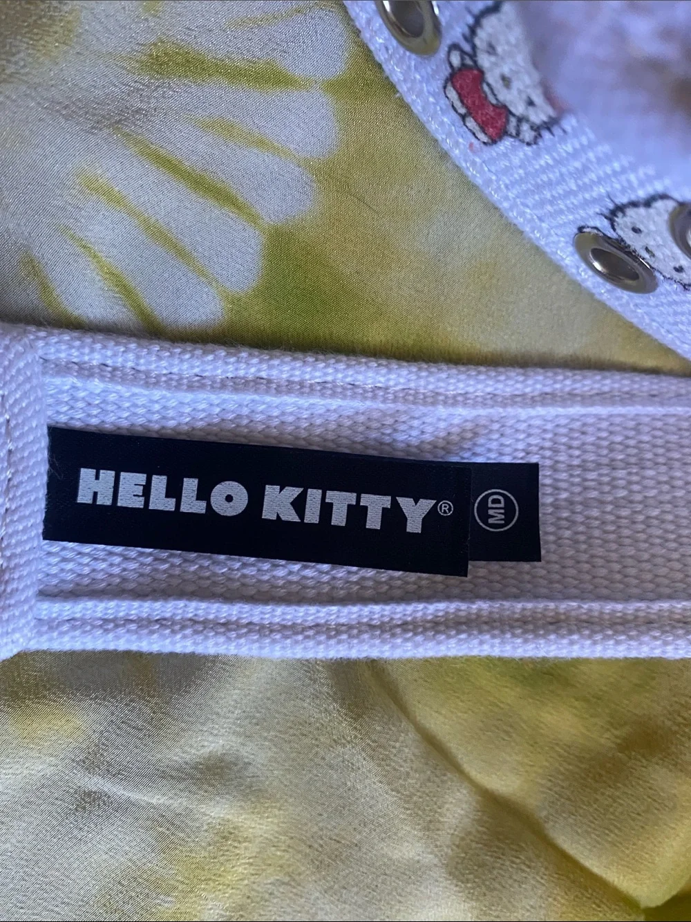 Hello Kitty White and Pink Kids Fabric Belt with Metal Buckle